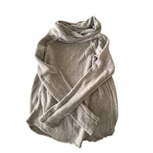 Mon Ami Women Gray Cowl Neck Long Sleeve Sweatshirt Top- L